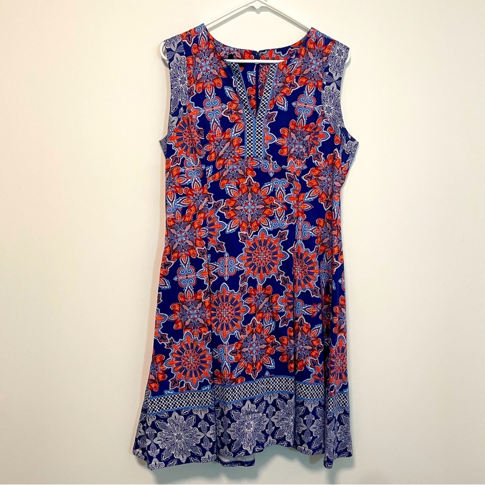 Adorne Cornelia Fit & Flare Patterned Dress, Size 12